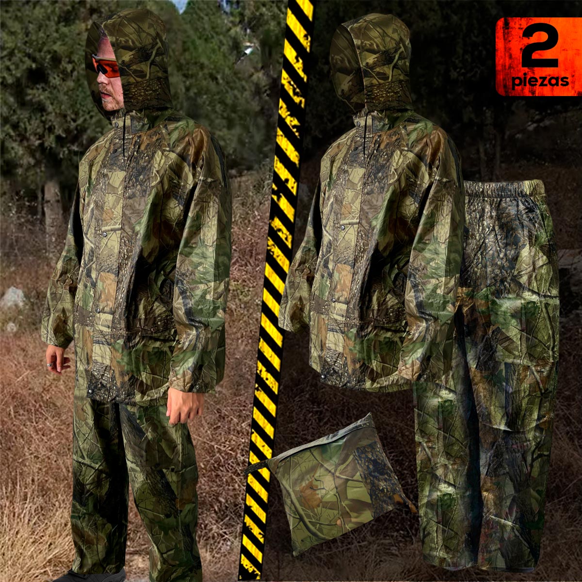 Impermeable Moto Camuflado 2 Piezas